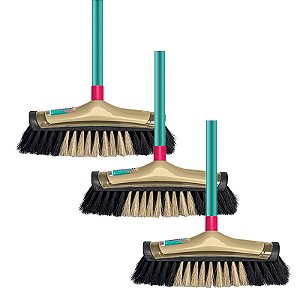 Kit Vassoura Noviça para Piso Delicado com Cabo 1882 - 3 Peças