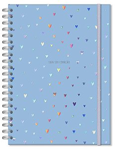 Caderno Universitário 96fls Corações Holográficos Fina Ideia 2344