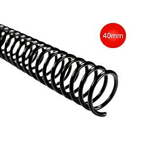 Espiral Plástico Preto 40mm PCT C/18 UN