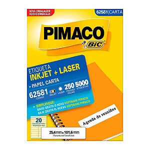 Etiqueta Pimaco InkJet+Laser Branca Carta 62581
