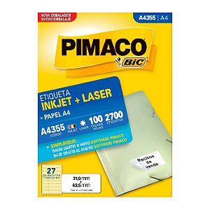 Etiqueta Pimaco InkJet+Laser Branca A4 355
