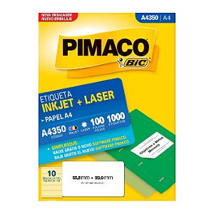 Etiqueta Pimaco InkJet+Laser Branca A4 350