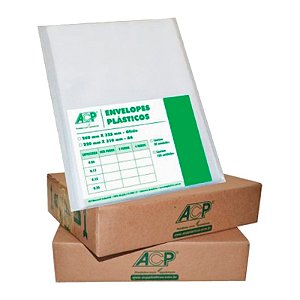 Envelope Plástico ACP 0,06 Fino Oficio 4 Furos CX C/1000 UN