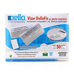 Visor e Etiqueta para Pasta Suspensa Dellofix Dello 0110 CX C/50 UN