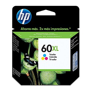 Cartucho Hp Cc644-Wb 60xl Color 15,5ml Para HP Deskjet F4224, F4480, F4580, D1660, Photosmart D110a, C4780, ENVY D410a