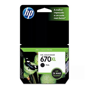 Cartucho Hp Cz117-Al 670xl Preto 14ml Para HP Deskjet 4615, 4625, 5525