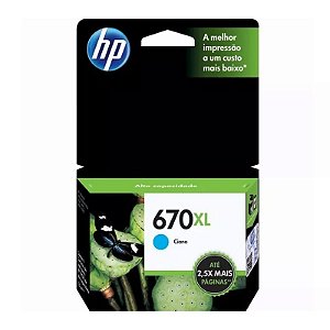 Cartucho Hp Cz118-Al 670xl Ciano 7,5ml Para HP Deskjet 4615, 4625, 5525