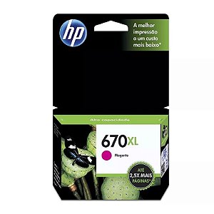 Cartucho Hp Cz119-Al 670xl Magenta 8ml Para HP Deskjet 4615, 4625, 5525