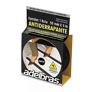 Fita Adesiva Anti-Derrapante 50x5 Preta Adelbras