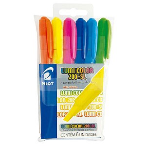 Pincel Marca Texto Pilot 200-S 6 Cores