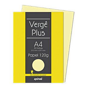 Papel Vergê A-4 120g Berilo (Creme) C/50 Folhas Spiral