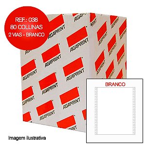 Formulário Agaprint 80 Colunas 2 Vias Branco 038 CX C/1500 JGS