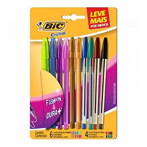 Caneta Esferográfica 6 Cores 1.2mm  + 4 Cores 1.0mm BIC
