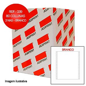 Formulário Agaprint 80 Colunas 3 Vias Branco 039 CX C/1000 JGS