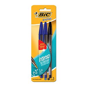 Caneta Esferográfica Bold 1.6 2 Azul - 1 Preto BIC