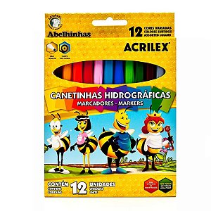 Caneta Hidrocor 12 Cores Acrilex