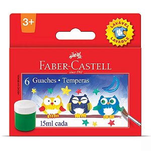 Tinta Guache 6 Cores 15ML Faber Castell
