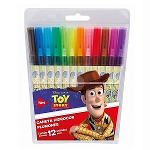 Caneta Hidrocor 12 Cores Toy Story Tris