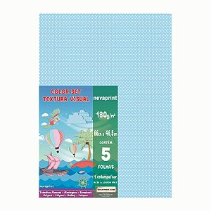 Papel Ecocores Textura Visual A3  Azul 5 Fls Novaprint