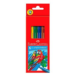 Caneta Hidrocor 6 Cores Faber Castell