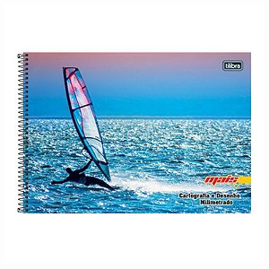 Caderno Cartografia Capa Dura com Margem Milimetrado 96Fls Mais  Masculino Tilibra