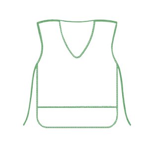 Avental Plástico Escolar Borda Verde KIT