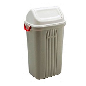 Lixeira Plástica Vai-Vem Bege 105 Litros