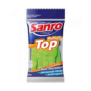 Luva de Latex Sanro Top Verde G