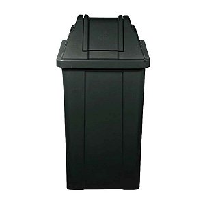 Lixeira Plástica  Preta Quadrada Tampa Vai-Vem 25 litros Q25 JSN