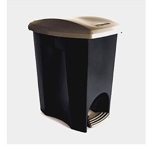 Lixeira Plástica Retangular c/Pedal Ecoblack 15 Litros