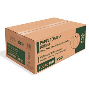 Papel Toalha Bobina 100% celulose 30gr Ipel Indaial 200m C/6 rolos
