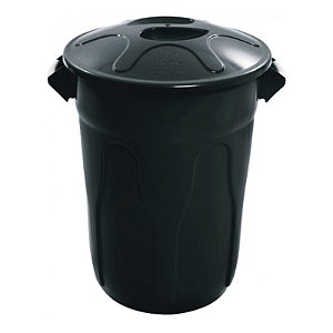 Lixeira Plástica Preta c/Tampa 40 Litros CR40 JSN