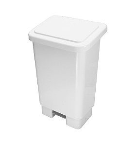 Lixeira Plástica C/Pedal Branca 50 Litros PR50B JSN