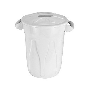 Lixeira Plástica 60L Branca C/Tampa Sobreposta CR60