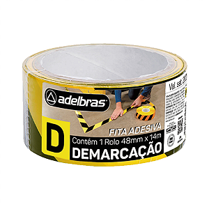 Fita Adesiva Demarcação de Solo 48X14m Zebrada Adelbras 910