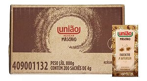 Açúcar União Mascavo Sache Caixa Com 200 Unidades De 4g