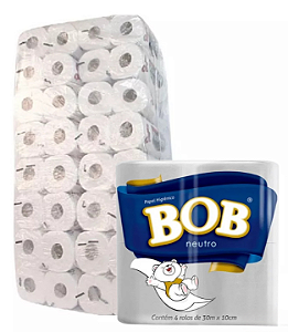 Papel Higiênico Branco 16 Pacotes C/4 Rolos de 30 metros Folha Simples Bob