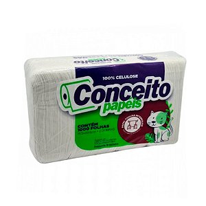 Papel Interfolha 2 Dobras Branco 1000 Folhas Conceito 100% Celulose 19,5x20,5cm