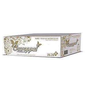 Papel Interfolha Ouroppel 2 Dobras Branco 4800 Fls 100% Celulose 20x20cm