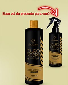 REALINHAMENTO OURO NOBRE SEM FORMOL PAUSA DE 10 A 20 MINUTOS 1L GANHE DE PRESENTE 1  PROTETOR TÉRMICO OURO NOBRE 250ML