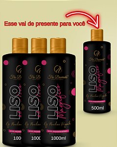 3 REALINHAMENTO LISO MAGNÍFICO  PAUSA 10 A 20 MINUTOS 1L GANHE DE PRESENTE 1 REALINHAMENTO LISO MAGNÍFICO 500Ml