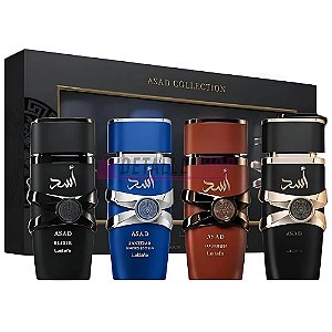 Kit Perfume Masculino Lattafa ASAD Collection EDP 25ml 4 Unidades