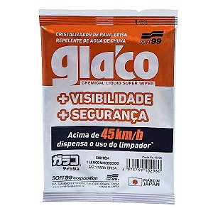Glaco Wipe On Lenço Cristalizador de Vidros / Repelente de Chuva Soft99