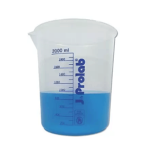 Copo Becker de Plástico Com Graduação Azul 2000ml JProlab