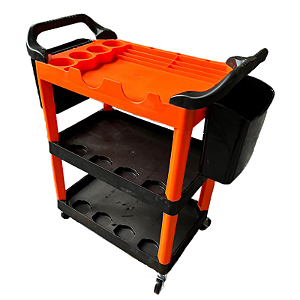 Carrinho para Ferramentas Storage Detail Preto e Laranja Kers