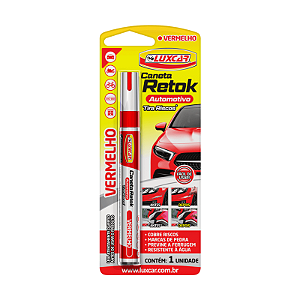 Caneta Retok Tira Riscos Cor Vermelho Luxcar