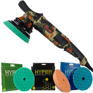 Politriz Roto Orbital Gold 1000 21mm Kers 220V + Kit 3 Boinas Hyper Kers