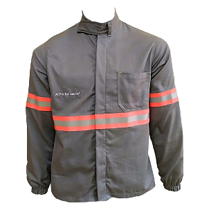 Conjunto Eletricista Cinza NR10 com Faixa Refletiva Laranja - CA 45719 e 45720