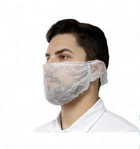 MASCARA PROTETORA DE BARBA E BIGODE TNT BRANCO (PACOTE COM 100 UNIDADES)