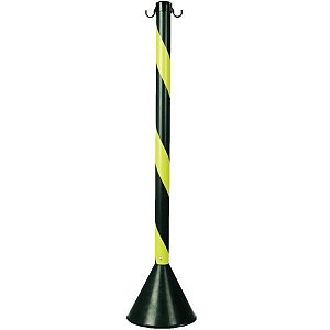 Pedestal de Sinalização 90cm Preto e Amarelo